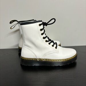 Dr Martens Women's Zavala Boots White 6 Leather Ankle Combat